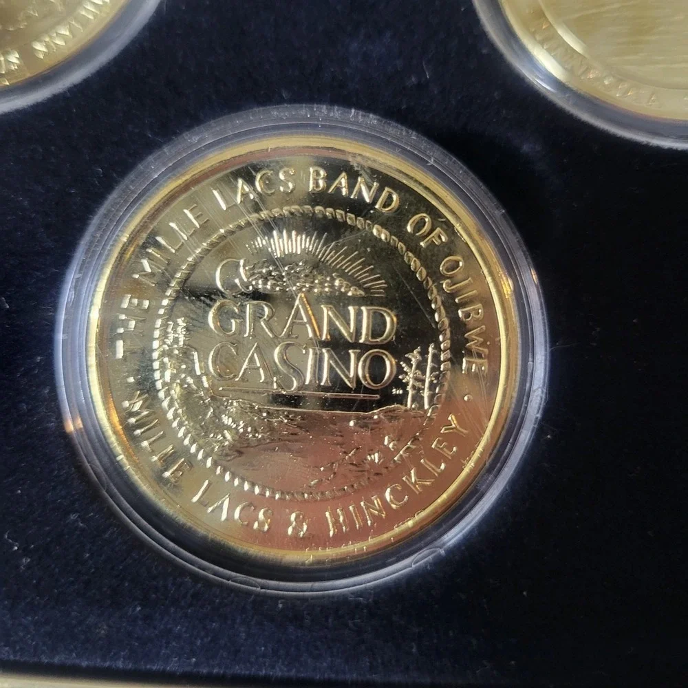 GRAND CASINO Mille Lacs & Hinckley 1998 4-coin set LANDMARK SERIES